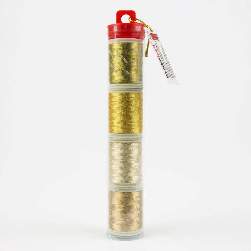 WonderFil Spotlite Metallic gold Thread Pack 150m (4 spools)