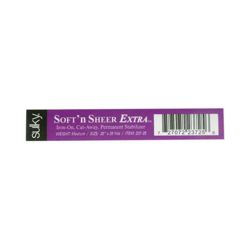 Sulky Sulky cut-away soft 'n sheer extra - white - 50cm x 23m (20″ x 25yd) bolt