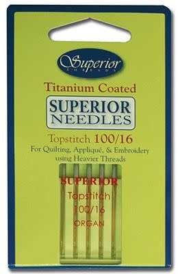 Superior Aiguilles Superior Titanium Topstich 100/16