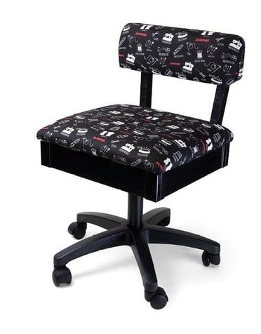 Janome Black swivel chair with Janome fabric