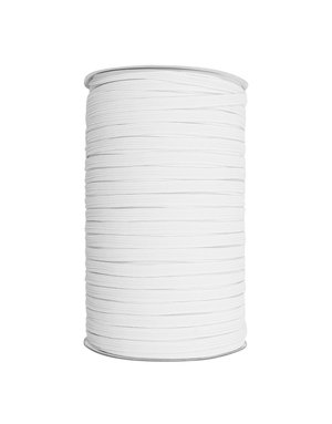 Unique Unique Braided elastic 6mm x 200m roll - white