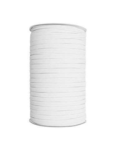 Unique Unique Braided elastic 6mm x 200m roll - white