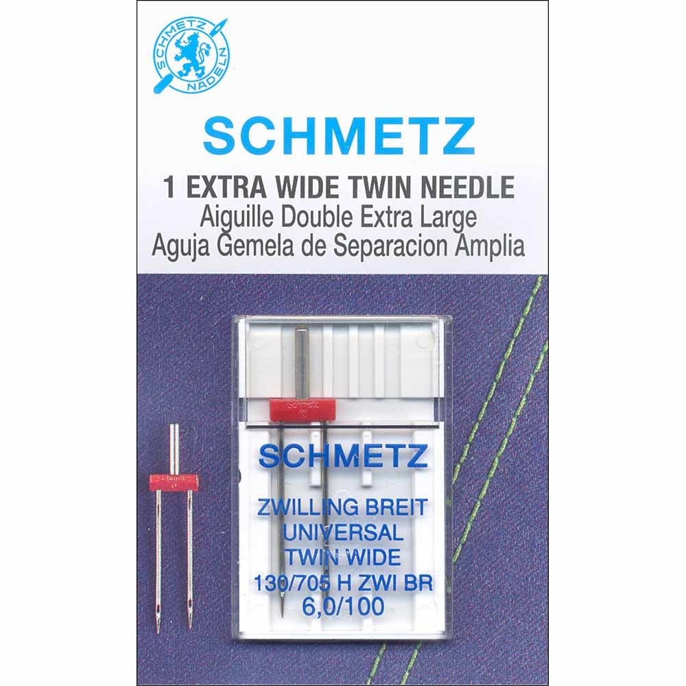 Schmetz Aiguille double extra large Schmetz #1776 - 100/16 - 6.0mm - 1 unité