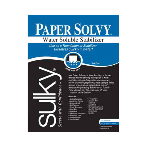 Sulky 12 feuilles Sulky paper solvy - blanc - 21.5 x 28cm (81⁄2po x 11po)