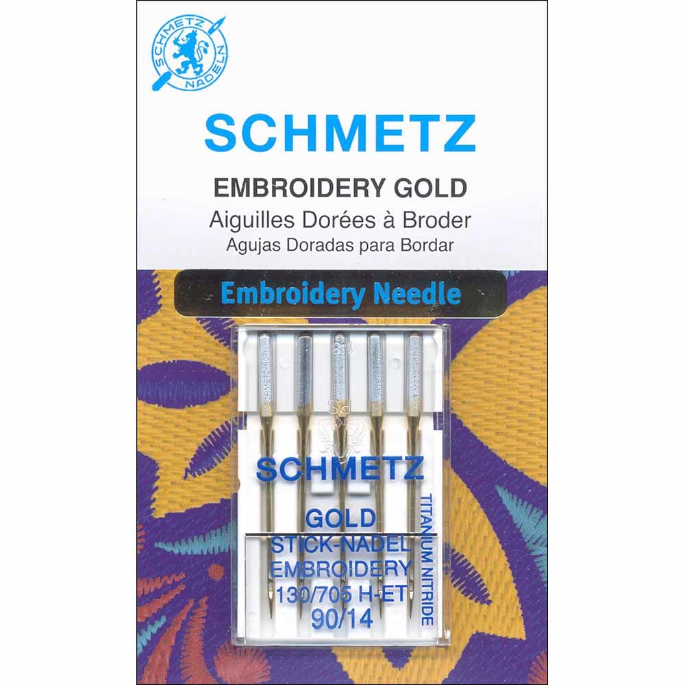 Schmetz Aiguilles à broder en titane or Schmetz #1825  - 90/14 - 5 unités