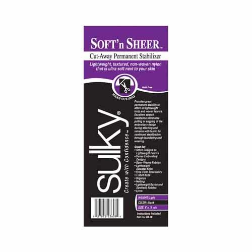 Sulky Sulky cut-away soft 'n sheer - Black - 20cm x 10m (8″ x 11yd) rollk