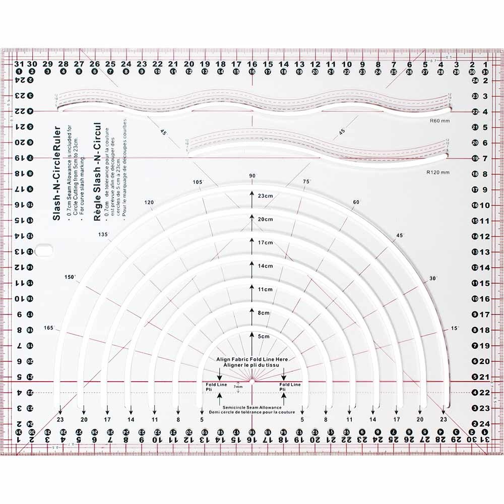 Komfort Kut Komfort kut slash-n-circle quilting ruler - 97⁄8 x 121⁄2″