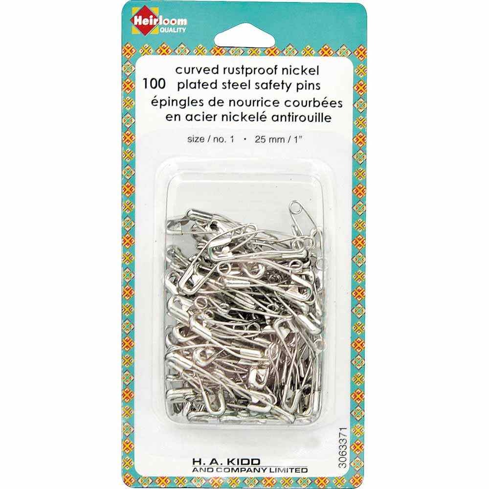 Heirloom Heirloom curved safety pins - 25mm (1″) Size 1 - 100pcs