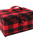 Vivace Panier à couture moyen Vivace - plaid rouge et noir - 25 x 19 x 15cm (10po x 7 1/2po x 5 3/4po)