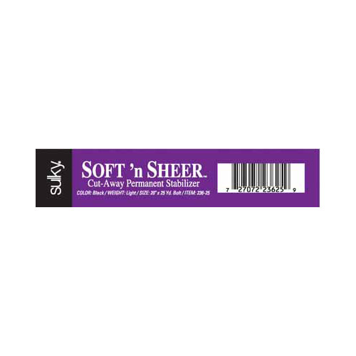 Sulky Sulky cut-away soft 'n sheer - black - 50cm x 23m (20″ x 25yd) bolt