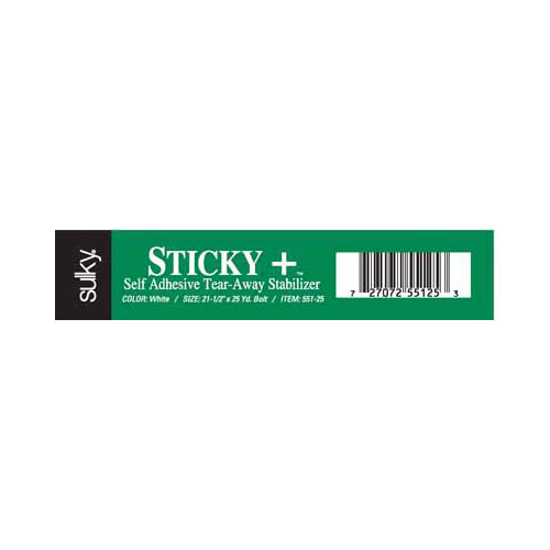 Sulky Sulky sticky + tear-away - white - 57cm x 23m (221⁄2″ x 25yd) bolt