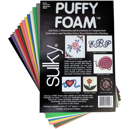Sulky Sulky puffy foam - 12 colour assortment - 3mm (1⁄8″)