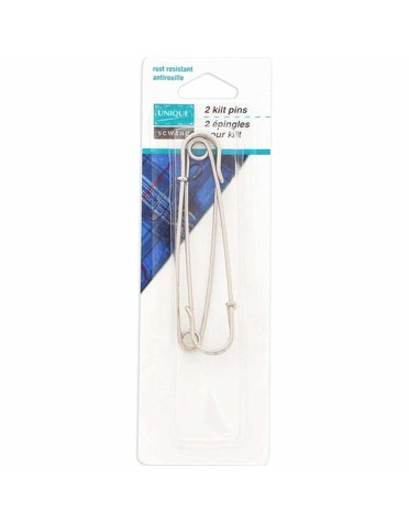 Unique Unique sewing kilt pin - silver - 75mm (3″) - 2pcs