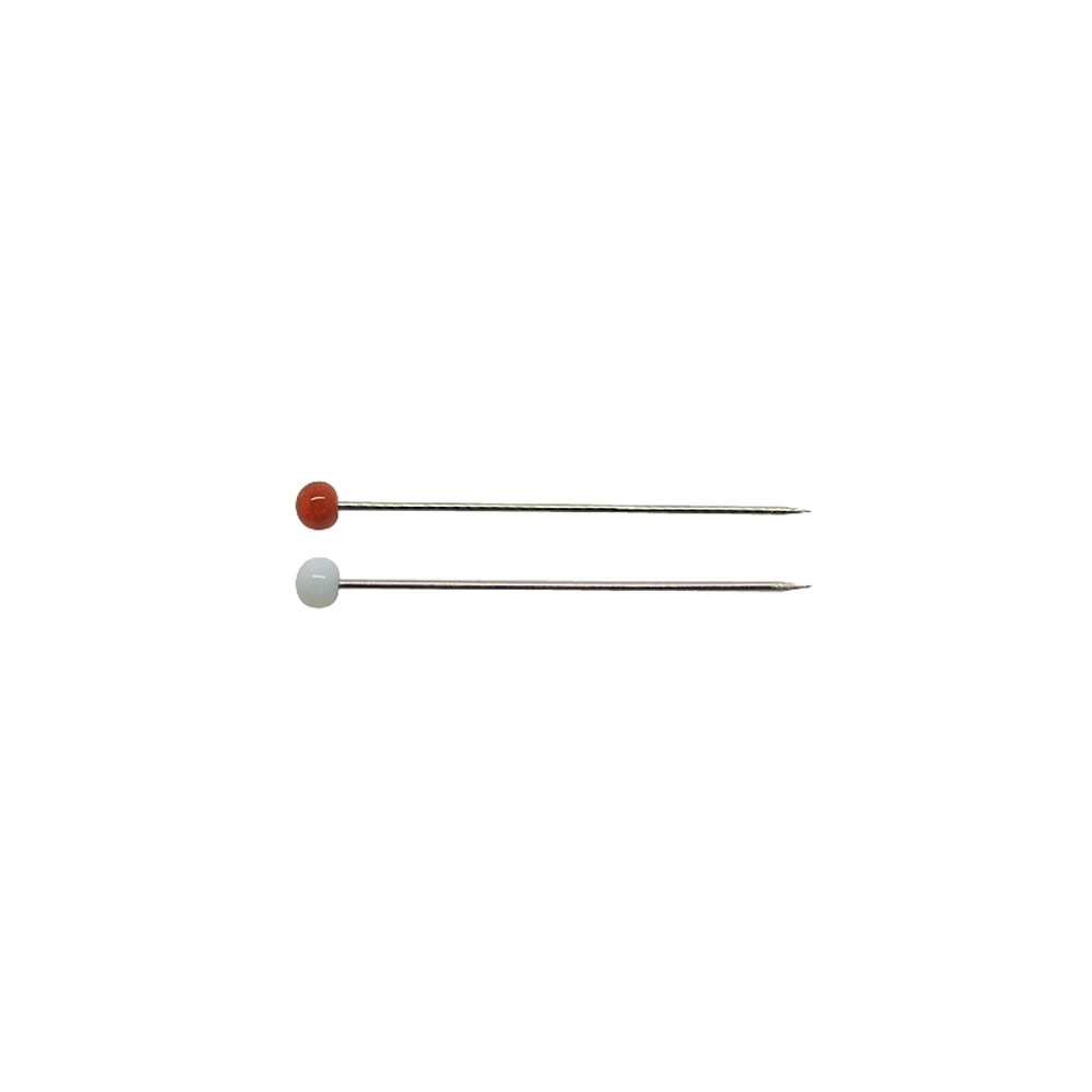 Heirloom Heirloom glass head pins - red & white - 35mm (13⁄8″)