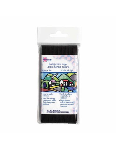 Heirloom Heirloom fusible bias tape 6mm x 5m - black