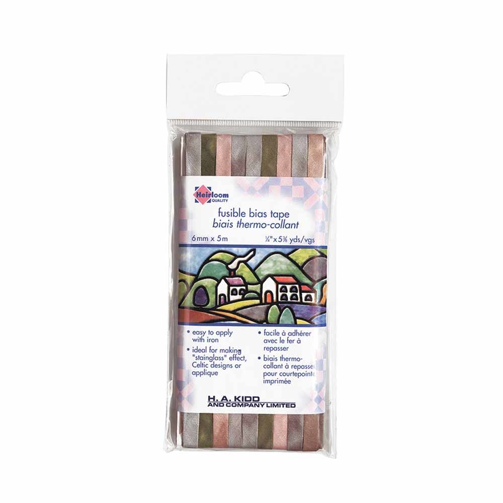 Heirloom Heirloom fusible bias tape 6mm x 5m - taupe rainbow