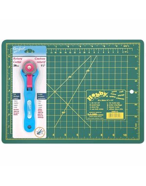 Unique Unique quilting cutting mat/28mm rotary cutter starter kit - 8″ x 11″ (20.3 x 27.9cm)