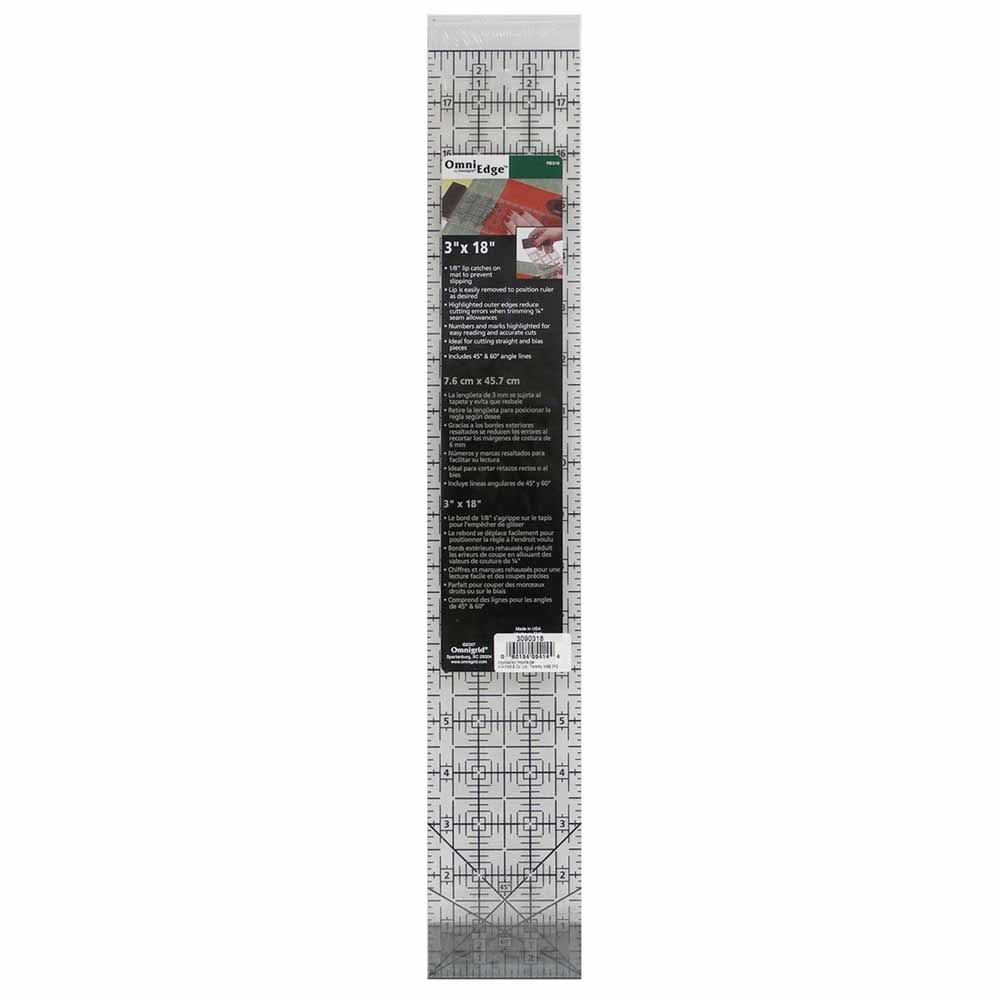 OmniEdge OmniEdge ruler - 3″ x 18″ (7.6 x 45.7cm)