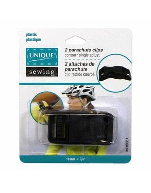 Unique Unique sewing contoured parachute buckle - plastic - 19mm (3⁄4″) - black - 2 pcs