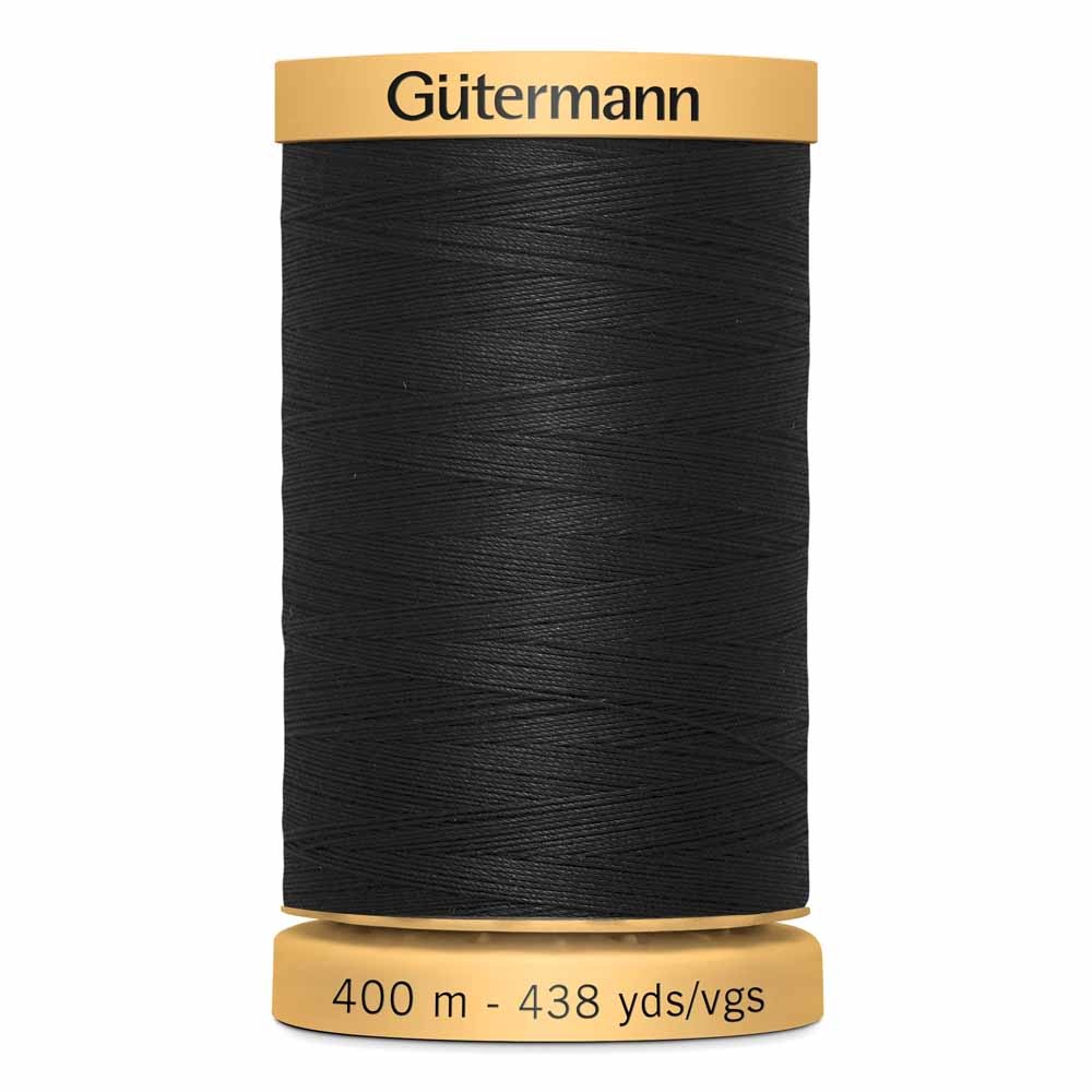 Gutermann Natural Cotton Thread - 50wt 274yds - Black (1001