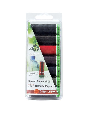 Gütermann Gütermann sew-all (100% Recycled) Thread Pack dark colours 100m (7 spools)
