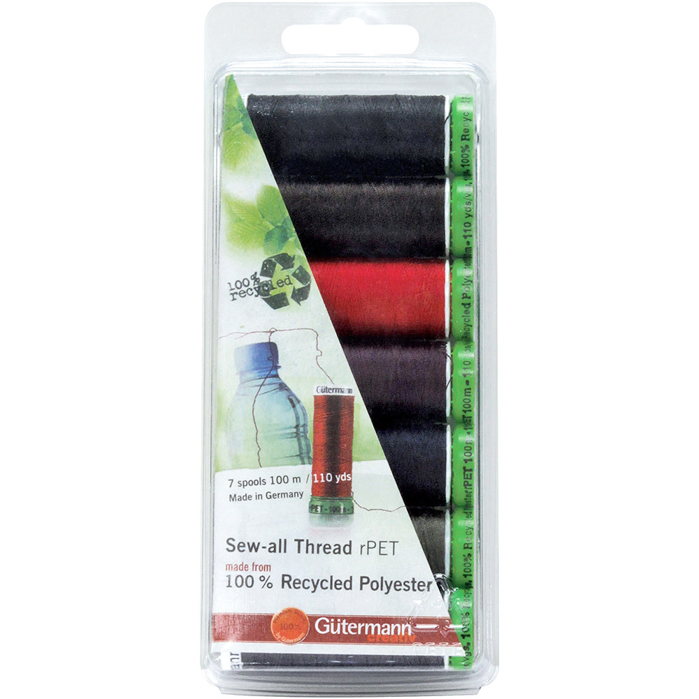 Gütermann Gütermann sew-all (100% Recycled) Thread Pack dark colours 100m (7 spools)