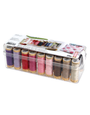 Gütermann Gütermann 100% cotton Thread Pack assorted with storage box 100m (26 spools)