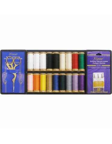 Gütermann Gütermann 100% cotton Thread and Klasse accessories starter pack for Quilting (18 spools)