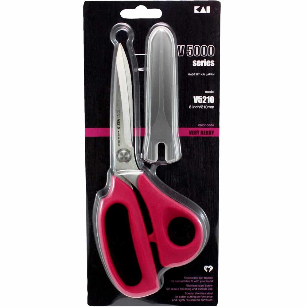 Kai V5165 6 1/2-inch Sewing Scissors Very Berry Colored Handles
