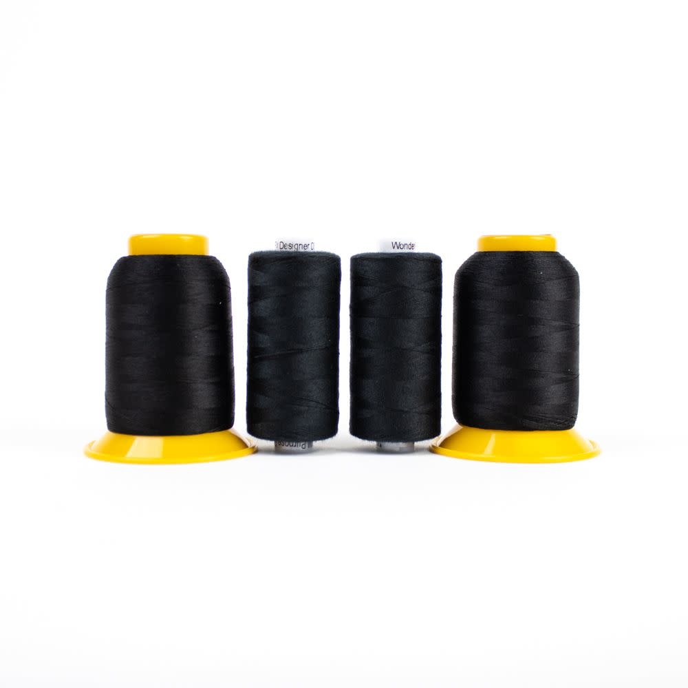 WonderFil Combo Serger Thread Pack black 1000m (4 spools)