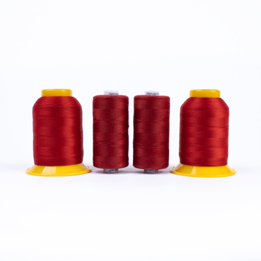 WonderFil Ensemble fils Combo Surjet rouge 1000m (4 Bobines)