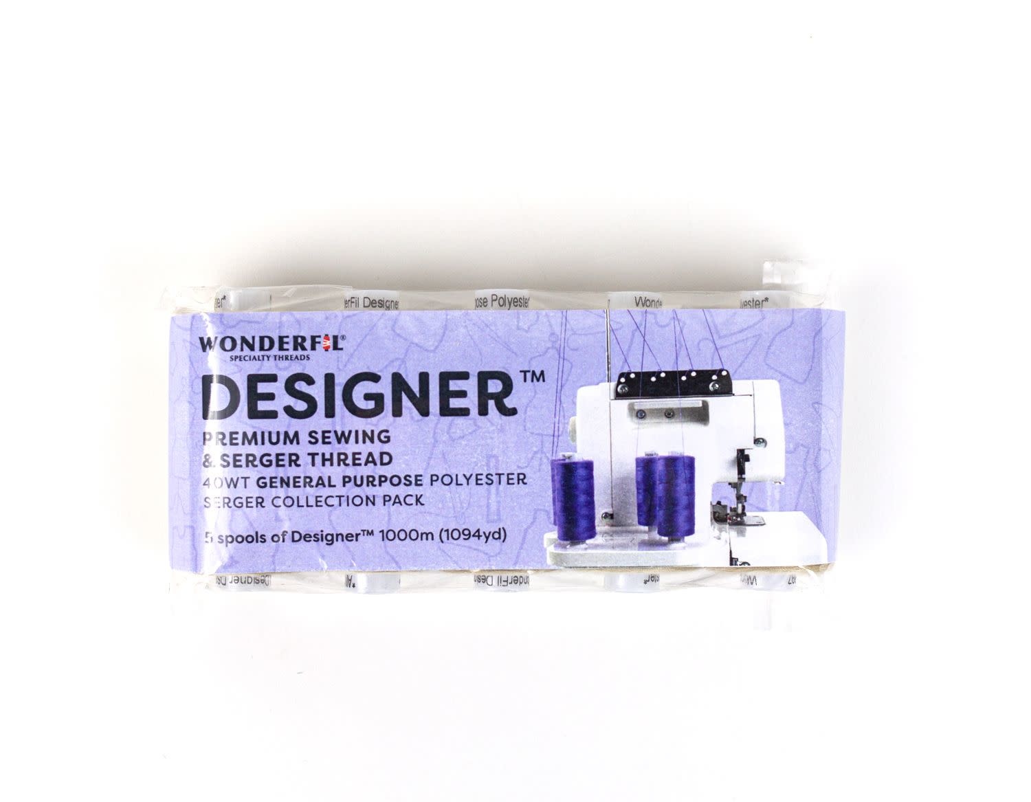 WonderFil Designer Designer Serging Thread Pack White 1000m (5 spools)