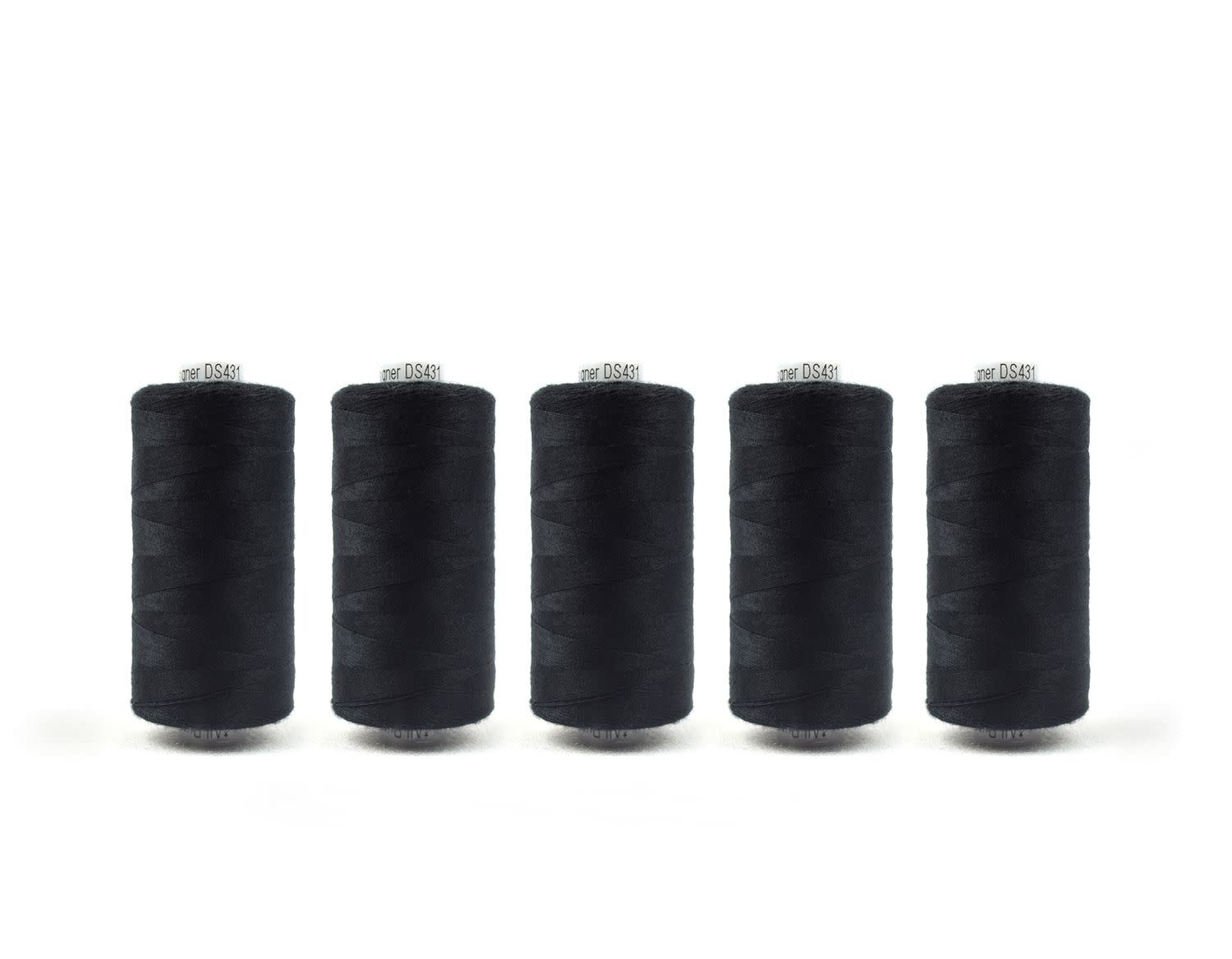 WonderFil Designer Designer Serging Thread Pack Black 1000m (5 spools)