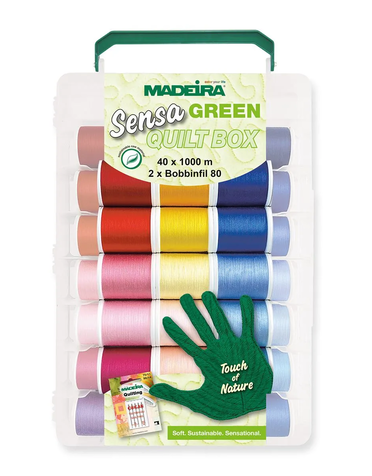 Madeira Madeira Sensa Green Softbox quilting thread pack 1000m (40 spools) and Bobbinfil 80 (2 spools)