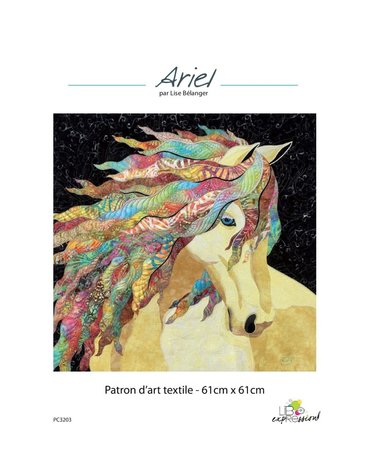 Libexpression Patron d'art textile Ariel cheval 24 x 24po