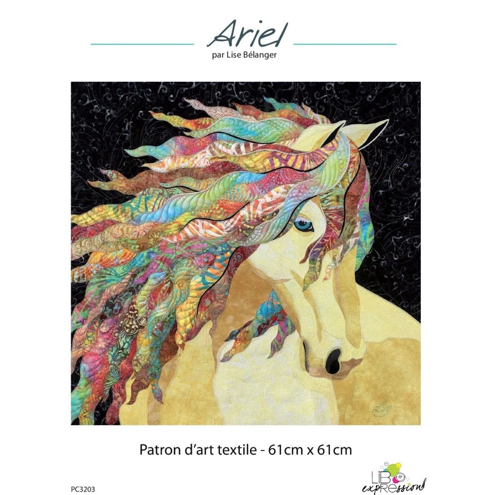 Libexpression Patron d'art textile Ariel cheval 24 x 24po