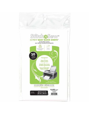 HeatnBond Feuilles de blocs de courtepointe HEATNBOND Stitch n Sew EZ Print - 20 mcx - 22 x 28cm