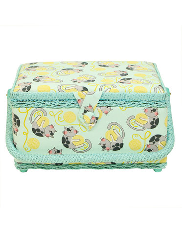 Vivace DISC VIVACE Panier à couture moyen - Chat/balle - 25 x 19 x 15cm (10 x 7 1/2 x 5 3/4po)