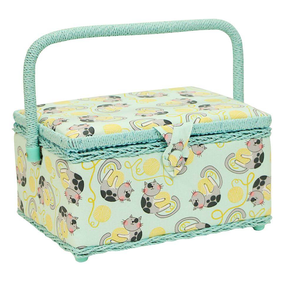 Vivace DISC VIVACE Panier à couture moyen - Chat/balle - 25 x 19 x 15cm (10 x 7 1/2 x 5 3/4po)