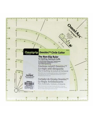 Omnigrid OMNIGRIP OmniArcTM Circle Cutter Ruler - 8″ x 8″ (20.3 x 20.3cm)