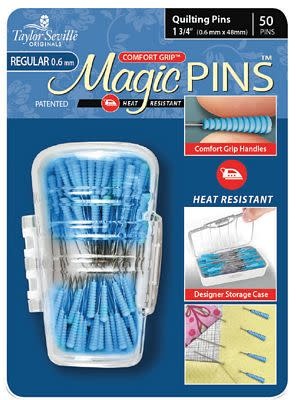 Taylor Seville Originals Magic Pins regular quilting 1.75 in 50 pins