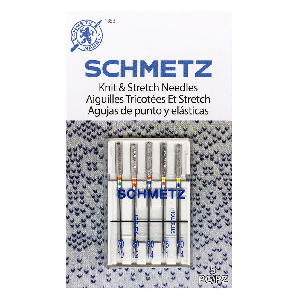 Schmetz SCHMETZ #1853 Knit & Stretch Needles Pack Carded - Assorted - 5 count