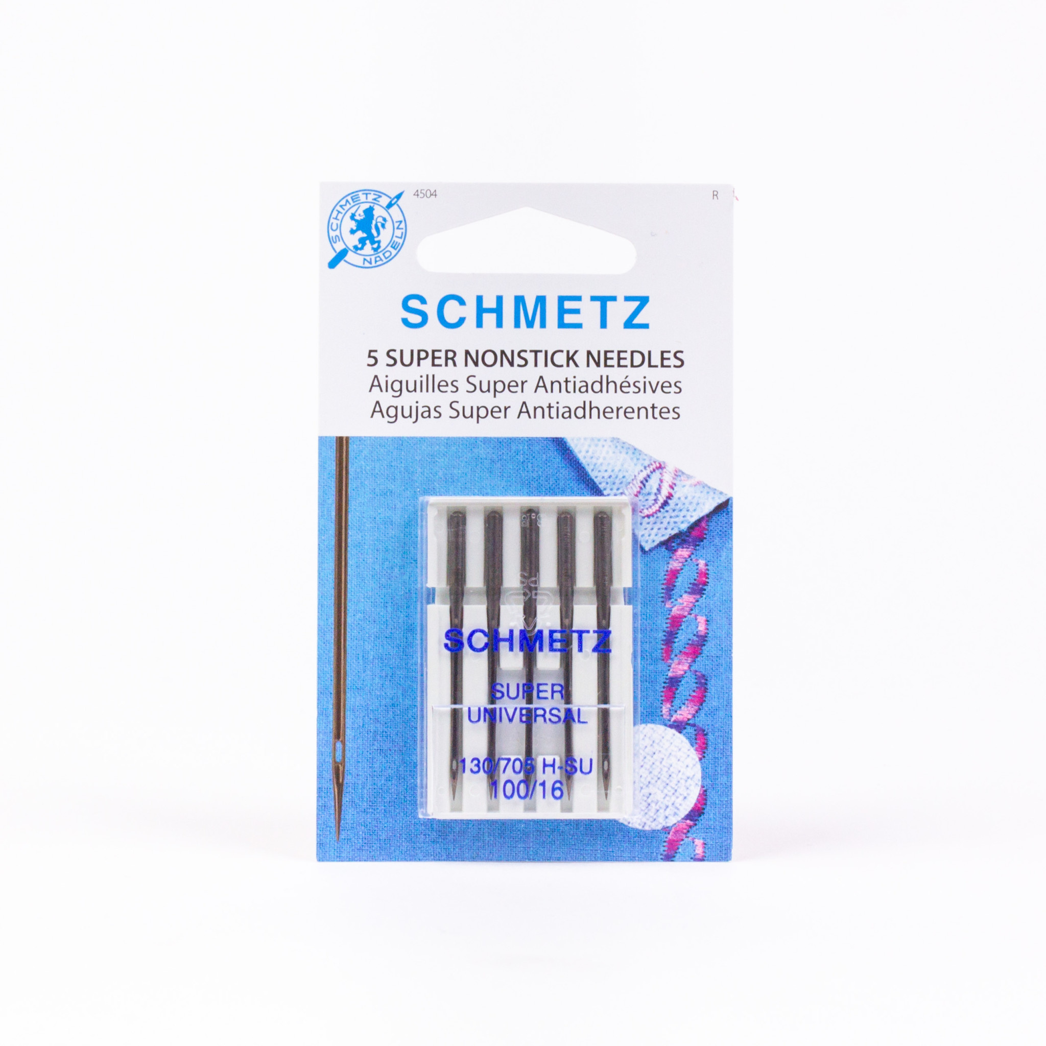 Schmetz Super NonStick SCHMETZ Needles Carded #4504 - 100/16 - 5 needles