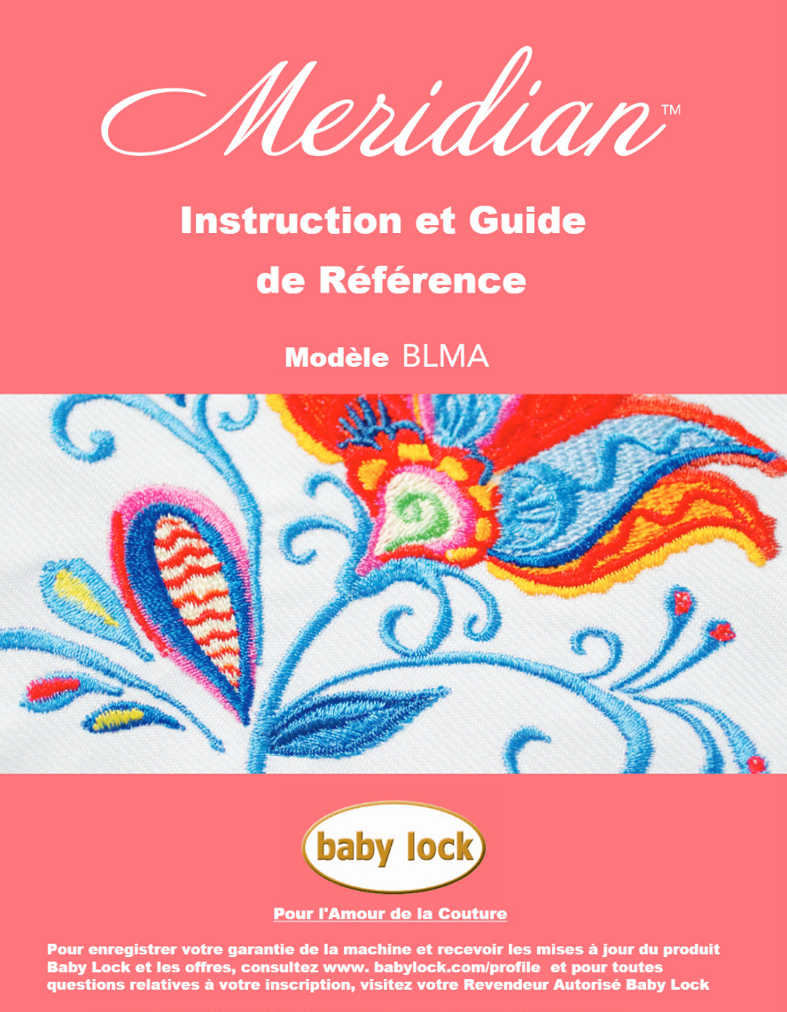 Baby Lock French manual babylock meridian blma