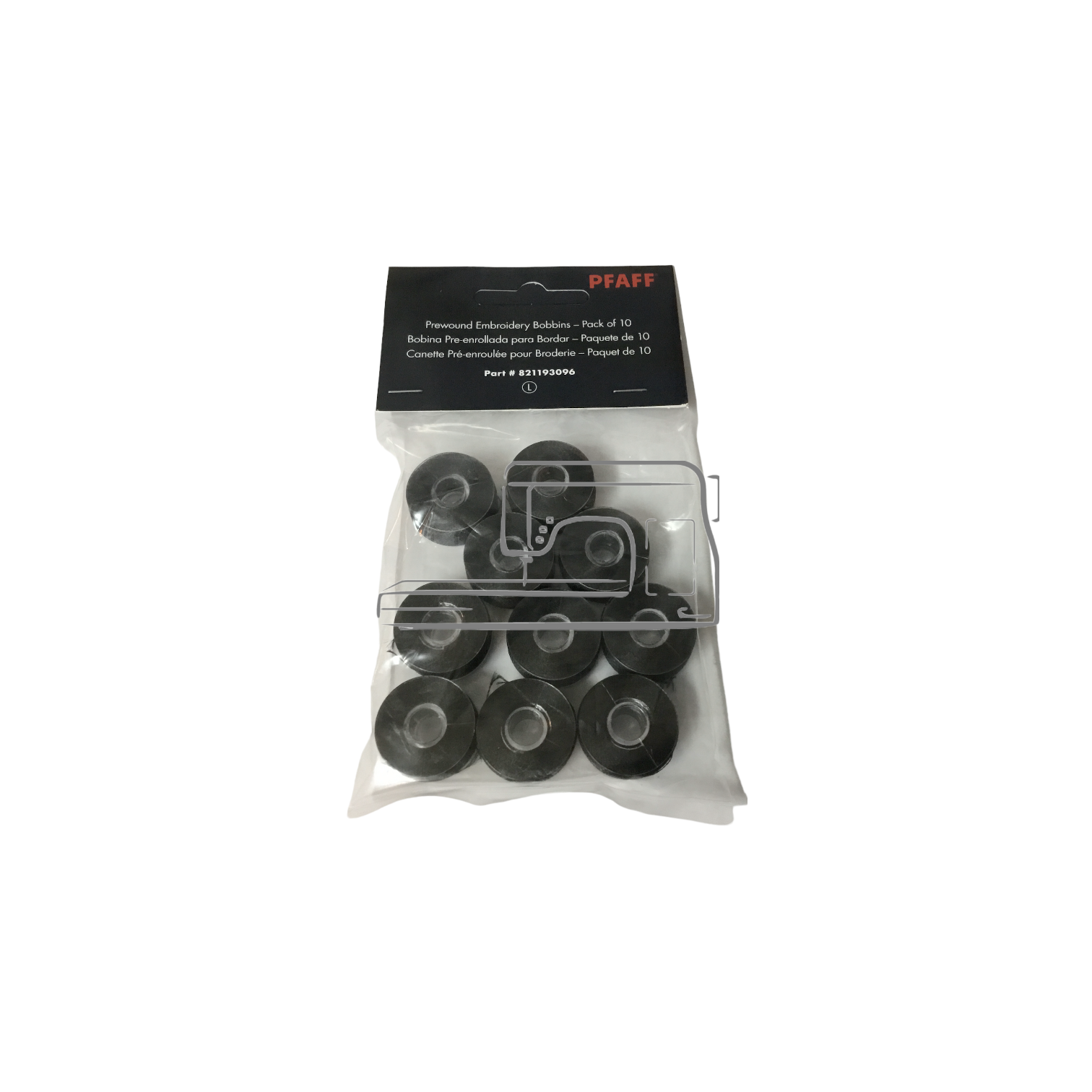 Pfaff Pfaff canettes préenroulées fil noir pour Icon, paquet de 10