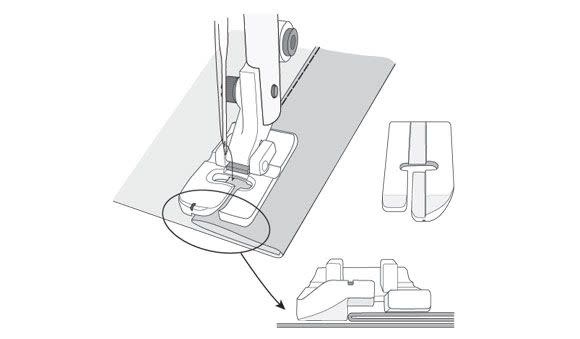 Husqvarna Husqvarna pied surpiqure près du bord gauche