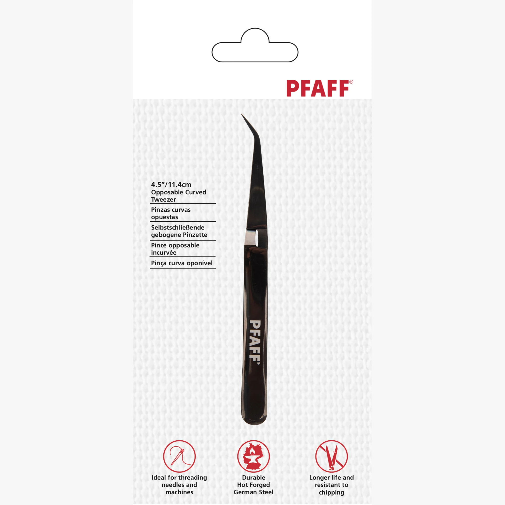 Pfaff Pfaff 4.5"/11.4cm opposable curved tweezer