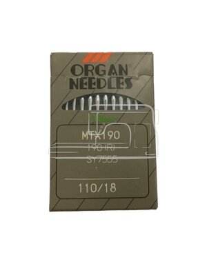 Organ Industrial needle mtx190 size 18, pk 10