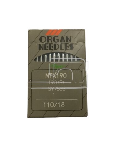 Organ Industrial needle mtx190 size 18, pk 10