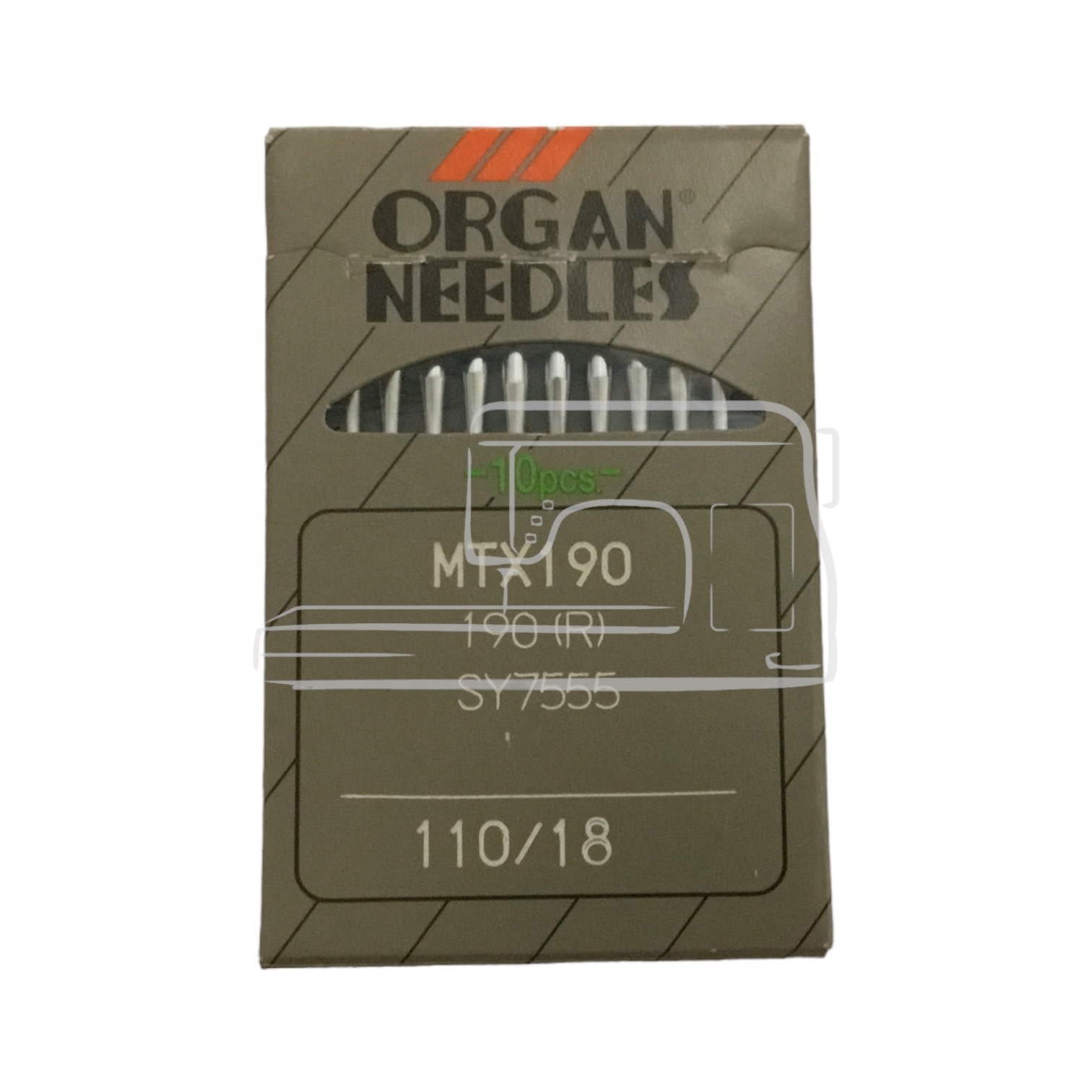 Organ Industrial needle mtx190 size 18, pk 10